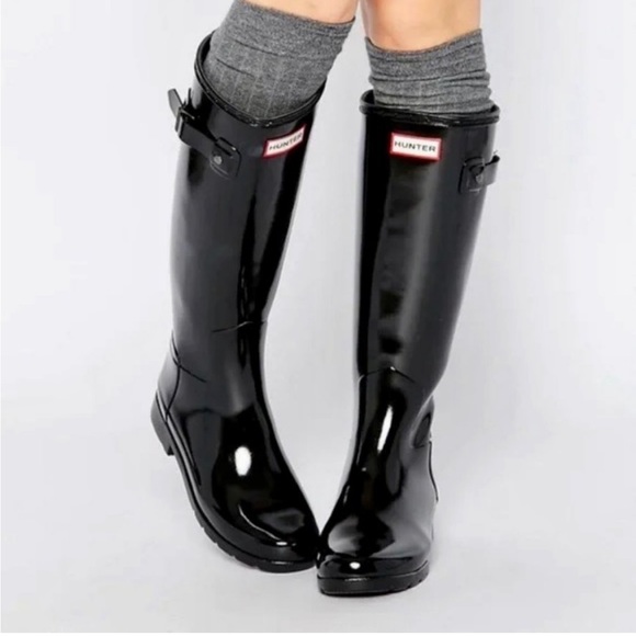 Hunter Shoes - Hunter original tall gloss black boots Sz 6 rainboots mudboots